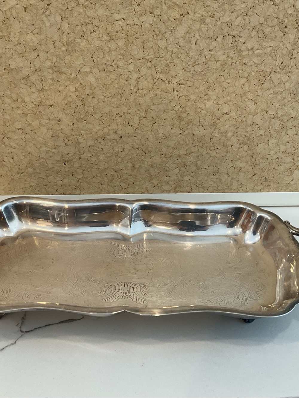 Silver Decorative Serving Tray - Classic Elegant Design (vintage silver)